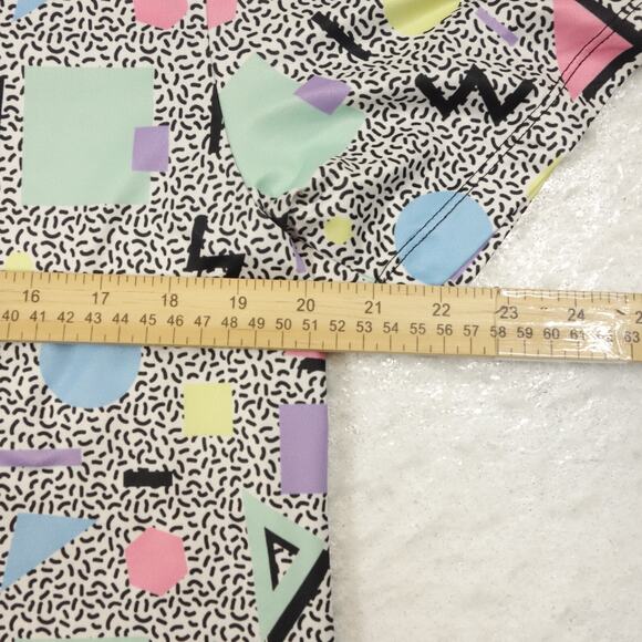 Bad Birdie Polo Shirt Mens Medium Multicolor Abstract All Over Print Golf 80s 90 - Picture 8 of 11